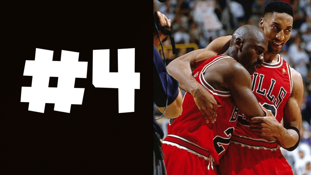 Michael Jordan Scottie Pippen the Flu Game top 5 list ranked number four CourtSideHeat Bulls  Michael Jordan's Top 5 Greatest Games EVER!