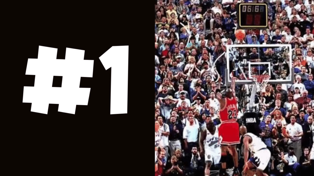 Michael Jordan's Top 5 Greatest Games EVER! Michael Jordan hitting his last shot in the 1998 NBA Finals VS the Utah Jazz The Last Shot The Last Dance