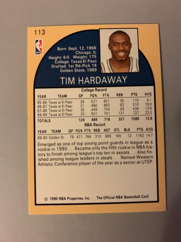 Rookie Tim Hardaway Card
