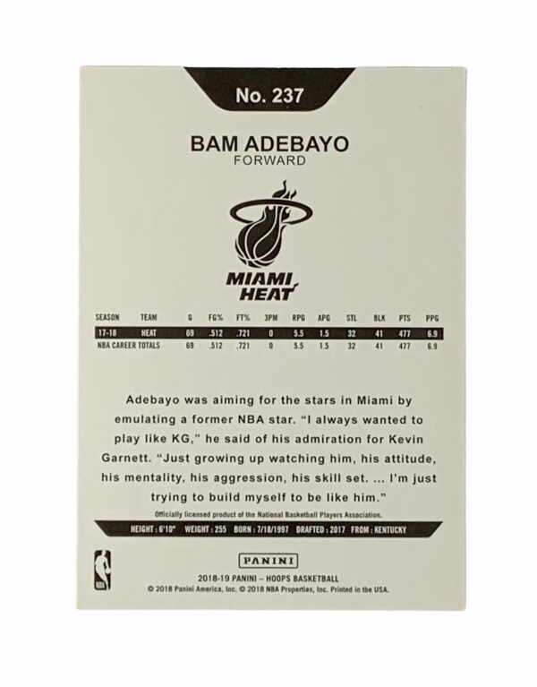 NBA Hoops Bam Adebayo Card