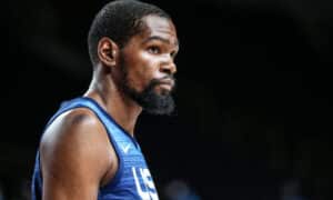 Kevin Durant down and out second quarter with an interesting injury!