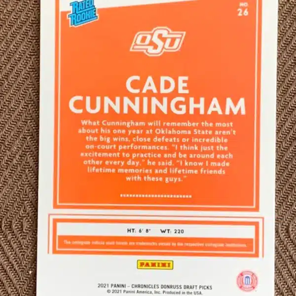 Rated Rookie Cade Cunningham Card