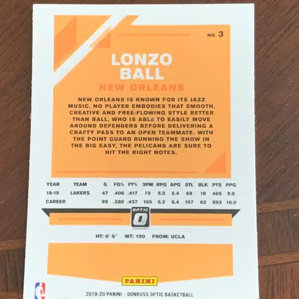 Lonzo Ball Optic Card